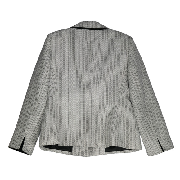 Jones NY Studio Jacket Blazer Womens Size 12 Pockets Metallic Contrast Lapel - Picture 5 of 10